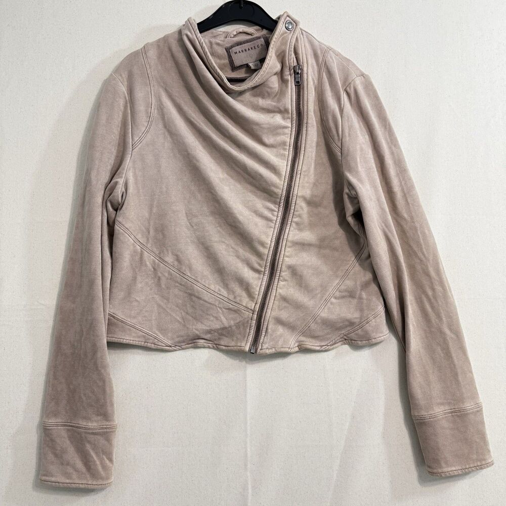 Marrakech Microsuede Jacket Zip-Up Women’s Size Medium Blush Pink